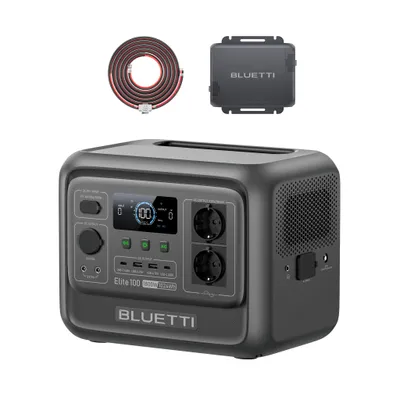 Zdjęcie produktu dla Przenośna stacja zasilania BLUETTI Elite 100 V2 + ładowarka 1, podtrzymanie bateryjne 1024 Wh z 2 wyjściami AC 1800 W, generator słoneczny na kemping, przerwy w dostawie prądu