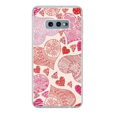 Produktbild von MuchoWow® Handyhülle Schutzhülle Hülle für Samsung Galaxy S10e Eine Illustration mit rosa und roten Herzen Silikon Softcase Handy Hülle - Handy