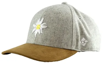 Produktbild von Bavarian Caps "Edelweiß Klassik" - Halfcurved Cap hellgrau
