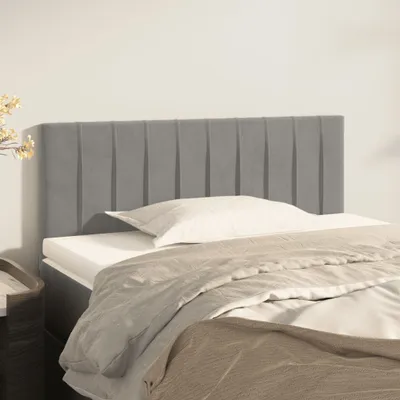 Produktbild von Design Möbel Kopfteil Hellgrau 80x5x78/88 cm Samt - 2024 Neu