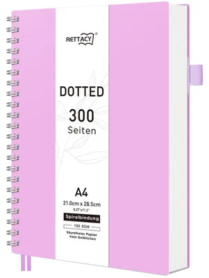Produktbild von Notizbuch A4 Dotted 300 Seiten Lila Softcover 100g/m² Papier Stiftschlaufe