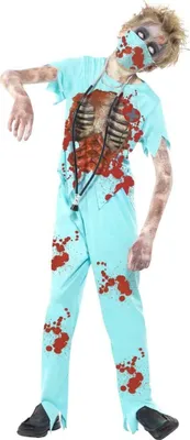 Produktbild von Zombie-Doktor Halloween Kostüm für Kinder 13 bis 15 Jahre