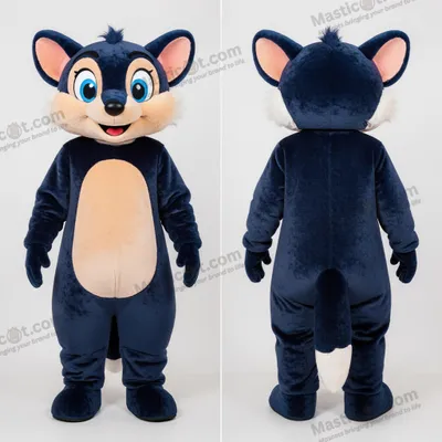 Image de Mascotte MASTICOT Mangouste Bleue en Peluche