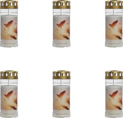 Produktbild von Bolsius - Gedenklicht - Mit Deckel - Taube - 120 Brennstunden - Vorteilspack - 6 Stücke