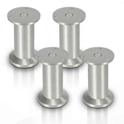 Obrázek produktu pro TolleTour 4x nábytkové nožičky Hliníkové nožičky Průměr 40 mm Výška 150 mm Černá Výškově nastavitelné