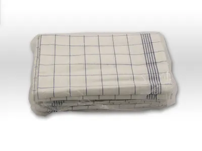 Produktbild von Axis Line Geschirrtücher halbleinen 50cm x 70cm blau kariert 10er Pack