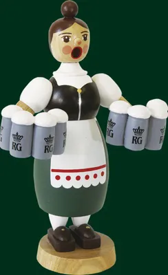 Produktbild von Räucherfrau Helga mit Maßkrügen Höhe= 18cm NEU