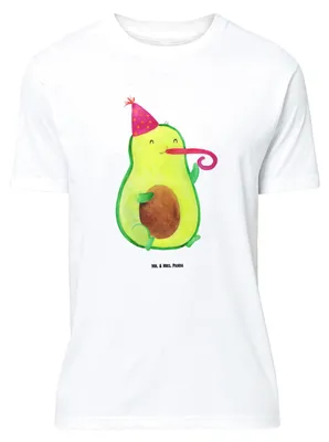 Produktbild von Mr. & Mrs. Panda Größe XL T-Shirt Avocado Feier - Weiß - Geschenk, Shirt, Feierlichkeit, Party, mit Spruch, Geburtstag, Gute Laune, Tshirt