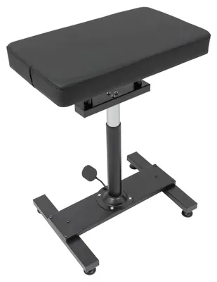Produktbild von Armauflage - Verstellbarer Ständer - Höhe 73–92 cm - Winkel 0–180° - Tragkraft 100 kg - Rutschfeste Matte - Stahlrahmen, Kunstleder - Schwarz