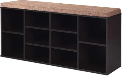 Imagen del producto de Banco para zapatos con asiento, estante de madera para zapatos, zapatero