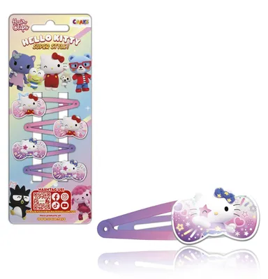 Produktbild von CRAZE HAIR Clips Hello Kitty - 4x Haarspangen Kinder, Mädchen Haarschmuck, Haarc