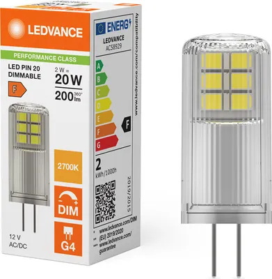 Productafbeelding van Ledvance LED-lamp, pin-fitting, dimbaar, 827 (warm wit), helder, fitting G4