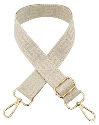 Image de Sangle réglable pour sacs - Longueur de 72 à 130 cm et largeur de 3,8 cm - Sangle de remplacement pour sacs avec mousqueton - Beige