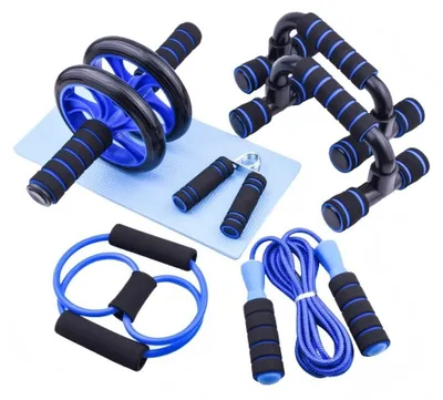 Image de SolidKeus - Appareil d'entraînement abdominal 6 en 1 avec bande de résistance et support pour les genoux
