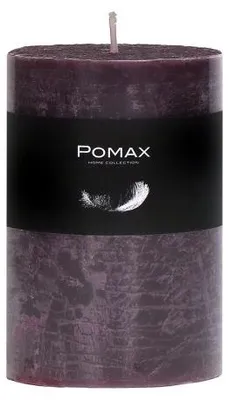 Image de Bougie Pomax, en cire de paraffine, couleur violette, diamètre 7 cm, hauteur 10 cm