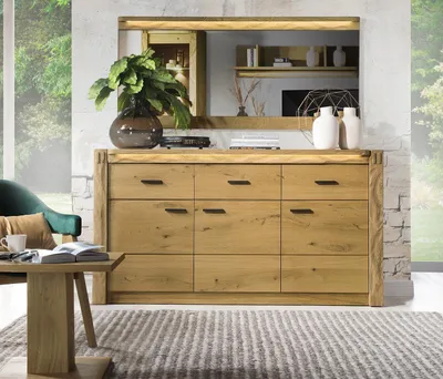 Image de Commode Sideboard Armoire à tiroirs Buffet en bois Armoire Étagère Lowboard