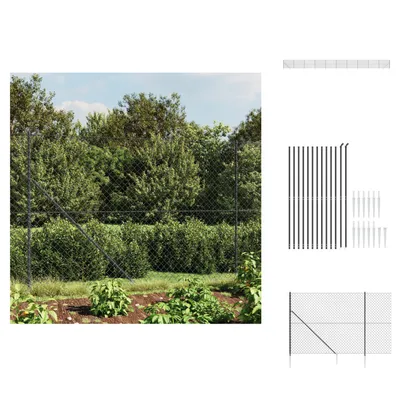 Obrázok produktu pre vidaXL Plotové pletivo so zemnými zásuvkami antracit 2x25 m - Plotové panely