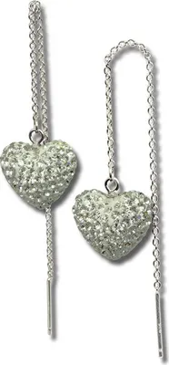 Produktbild von SilberDream Damen Ohrringe Herz Zirkonia weiß Ohrhänger 925 Silber D2GSO211W