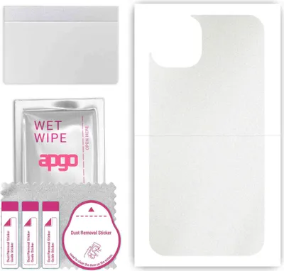 Produktbild von apgo Rückseite Schutzfolie, Skin, kompatibel mit Apple iPhone 15, Hinten Displayschutzfolie aus Vinylfolie, kratzfest, einfache Montage - Matt Transparent