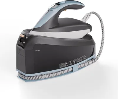A steam ironing station on a white background.