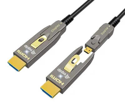 Produktbild von Equip HDMI 2.0 Abnehmbares aktives optisches Kabel Typ D + A, 20m, 4K/60 Hz, 20 m, HDMI Type-A/HDMI Type-D, HDMI Type-A/HDMI Type-D, 3D, 18 Gbit/s, Schwarz