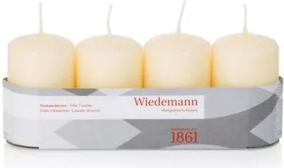 Produktbild von INNA-Glas Adventskerzen JENARO, 4 Stück, bisquit, 8 cm, Ø5 cm, 18h - Germany - Weihnachtskerzen