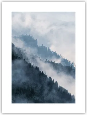 Produktbild von Poster - Poster ohne Rahmen - Berge Nebel Bäume - 30x40 cm - Wand Bild - Wanddeko - Wandbilder - Kunstposter - Wandposter - Bilder - Kunstdruck - Wanddekoration - Wandbild - P2XPA30x40-4429