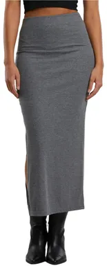 Image de Urban Classics - Jupe longue fendue pour femmes TN591 (L) (gris foncé chiné)