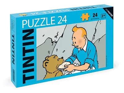 Immagine prodotto di Puzzle da 24 pezzi, Tintin e l'orso, con poster di dimensioni 45,7 x 30,4 cm (81561)