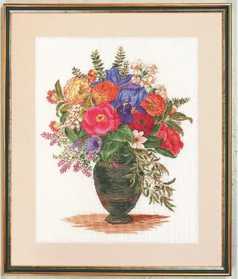 Produktbild von Eva Rosenstand Kreuzstich Set "Blumensymfoni", Zählmuster, 50x60cm