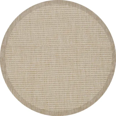 Image de Carpetsale24 Tapis Intérieur Extérieur Terrasse Balcon Cuisine Aspect Sisal Tissage Plat Imperméable Uni Structuré, Taille: 200 cm rond