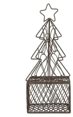 Produktbild von Clayre & Eef Dekoration Weihnachtsbaum 9x9x22 cm Braun Metall