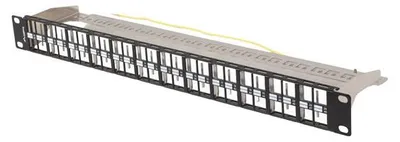 Produktbild von Lanberg PPKS-1248-B, Patch-Panel, Galvanisiertes Stahl, Schwarz, 480 g