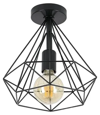 Zdjęcie produktu dla Lampa sufitowa, styl industrialny, oprawka E27, czarna
