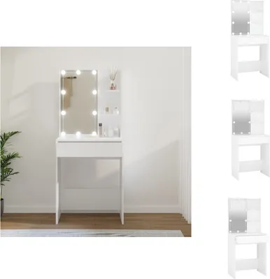 Obrázok produktu pre vidaXL Toaletný stolík s LED diódou biely 60x40x140 cm - Toaletné stolíky