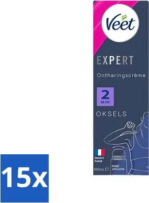 Produktbild von Veet Expert Enthaarungscreme Achseln 100 ml - Vorteilspack - 15 Stücke