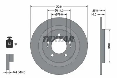 Produktbild von 2 Textar Bremsscheiben hinten für Hyundai i30 Kia Ceed