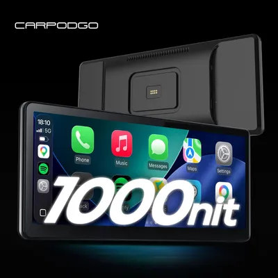 Immagine prodotto di Schermo CarPlay portatile - 10,9 pollici, luminosità di 1000 nit - Display IPS Full HD - Montaggio magnetico - Navigazione per auto