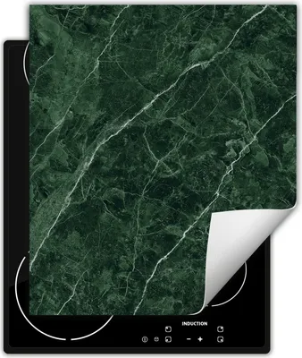 Produktbild von DarHaus Herdabdeckplatte 45x52 cm Anti Rutsch Matte Aufrollbar, grün - Marmor