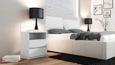Immagine prodotto di Comodino Topeshop M1 BIEL MAT 2 cassetti Bianco