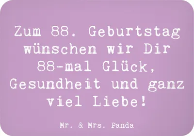 Produktbild von Mr. & Mrs. Panda magnet Spruch 88. Geburtstag Glückwünsche - Lavendeltraum - Geschenk, haftmagnet, Kühlschrankmagnet, Geburtstagsgeschenk, zettelhalter, Happy Birthday