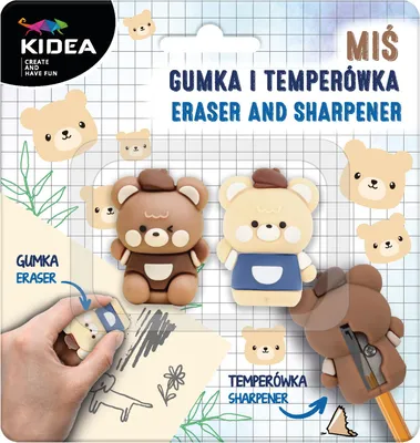 Obrázok produktu pre Kidea medvedík guma a orezávátko blister