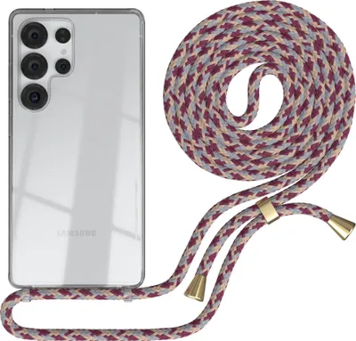 Produktbild von EAZY CASE Handykette mit Hülle für Samsung Galaxy S25 Ultra Backcover Handykette, zum Umhängen in Rot