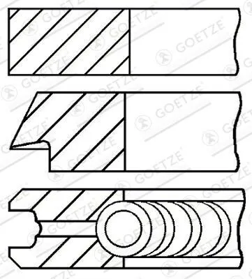 Produktbild von GOETZE ENGINE 08-107900-00 Kolbenringsatz Kolbenringe für FIAT PUNTO (188) für ALFA ROMEO 147 (937)