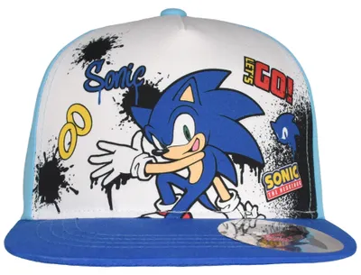 Produktbild von Sonic The Hedgehog Kappe für Jungen - Kinder Cap Basecap Baseballkappe verstellbar Blau/Türkis