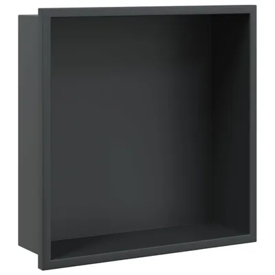 Produktbild von vidaXL Duschnische Mattschwarz 32x32x9 cm Edelstahl