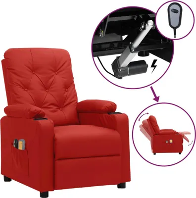 Image de Fauteuil de massage électrique Rouge bordeaux Similicuir