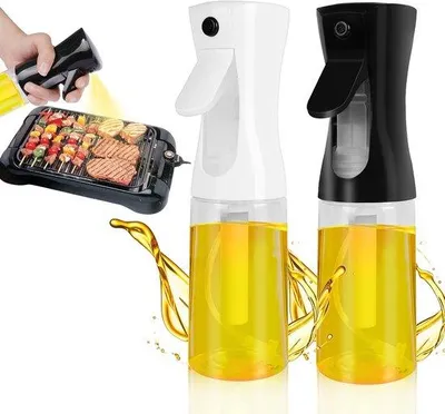 Produktbild von Famanu Ölsprüher Set 2 Stück, 200 ml, nachfüllbare transparente Ölzerstäuber für den täglichen Gebrauch