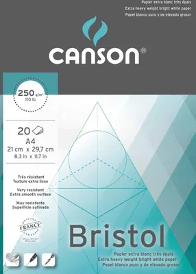 Produktbild von Canson Illustration Bristol Graphic Skizzenbuch 20 A4 250 g White