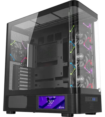 Zdjęcie produktu dla XYZ QUANTUM PRO, Midi Tower, PC, Czarny, ATX, micro ATX, Mini-ITX, Metal, Szkło hartowane, 18 cm